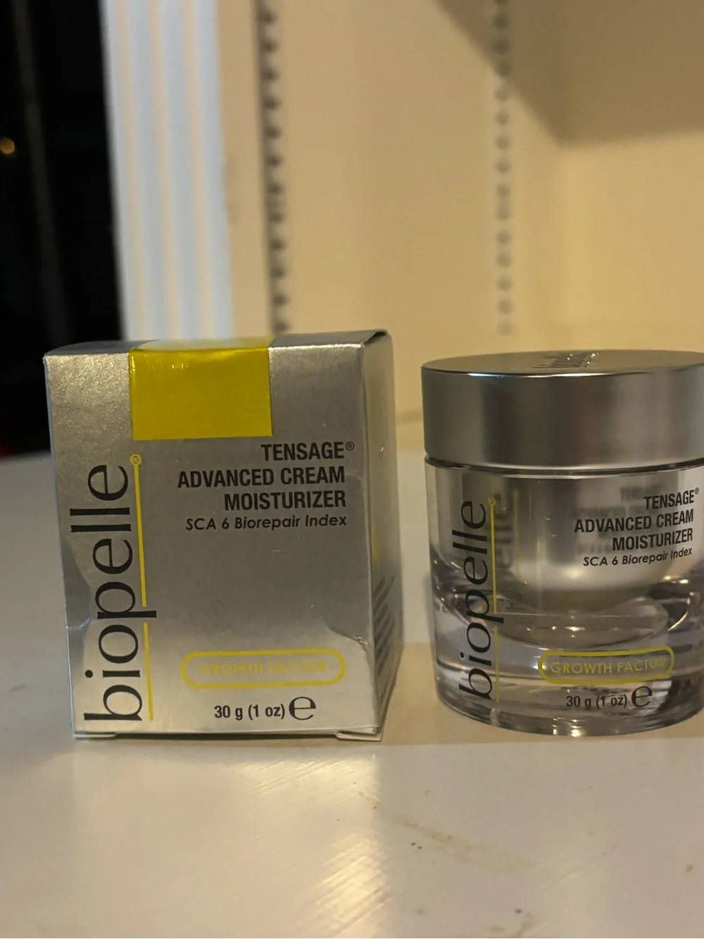 Brand new Biopelle tensage advanced cream moisturizer, 1 oz. New, never used.